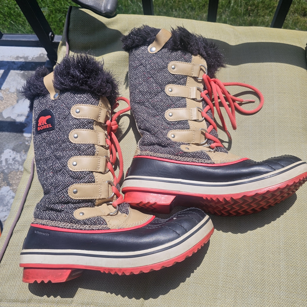 Sorel Women's Winter Boots - Black, Red, and Tan